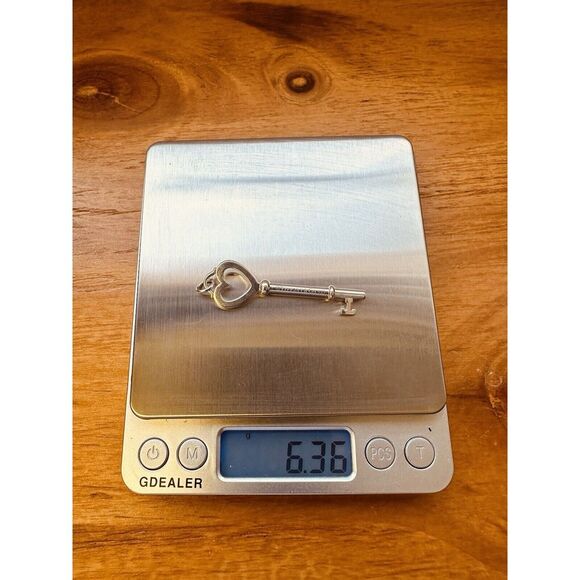 Tiffany & Co Elegant Large Sterling Silver Open Heart Key Pendant Only W/Box - Picture 11 of 13